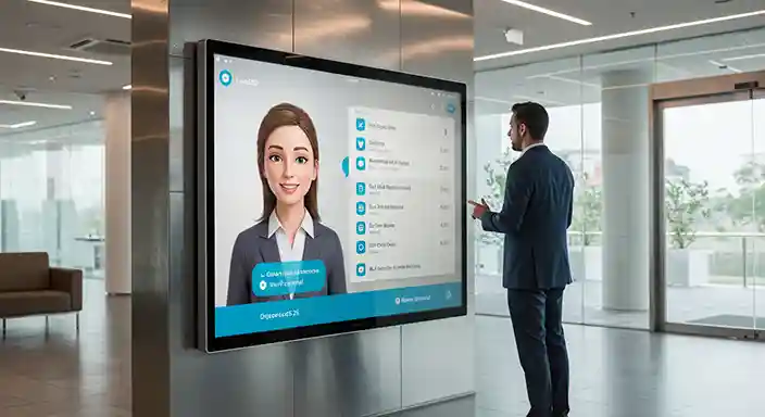 画面上の生成AIキャラクターと対話する様子