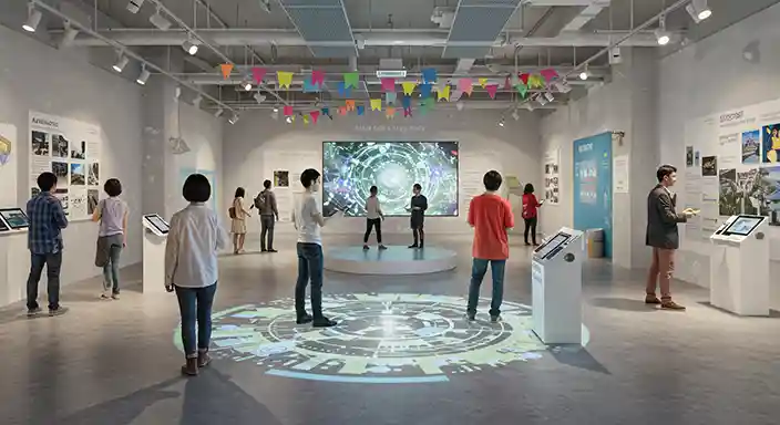 タブレットを使って生成AIと遊ぶ笑顔の小学生たち