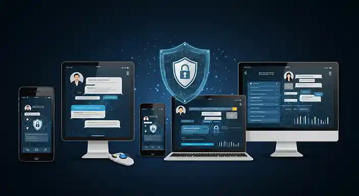 セキュアなメッセージのやり取りを表現したUI